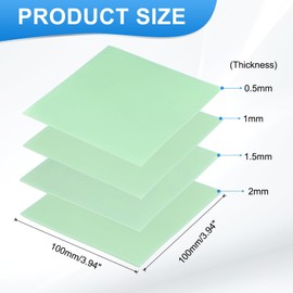 PATIKIL Thermal Pads 100x100mm，0.5mm+1mm+1.5mm+2mm, 4 Pack Silicone Cooling Thermal Pad for CPU GPU IC PCIe M.2 2280 SSD NVMe Heatsink, Green