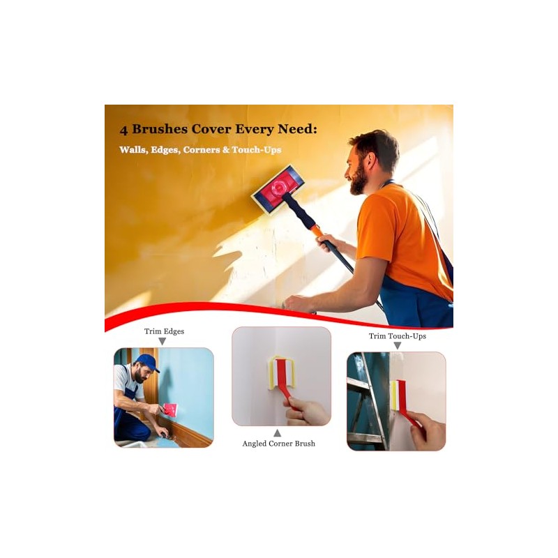 Paint Edger Tool - 360° Rotation Handle for High Ceilings