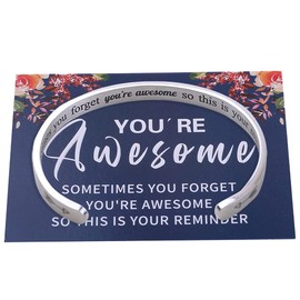 DUMBEN Thank You Gifts, Funny Birthday Gifts Inspirational Gifts for Women,Best Friend, Coworker, Friends Female Sometimes You Forget That You are Awesome Bracelet