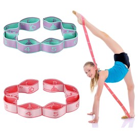 Yuqilin Pack of 2 Easy to Clean Exercise Bands, Non-Slip Yoga Band, Durable Stretch Band, Convient Pour le Yoga, le Pilates, Les Exercices Quotidiens, Etc (Pink Purple)