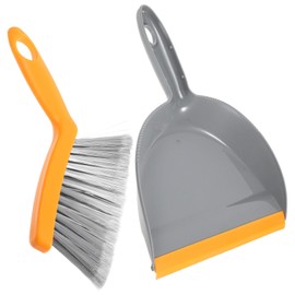 KOMBIUDA 1set Mini Dustpan and Broom for Desktop Cleaning Compact Brush and Dustpan Lightweight and for Home and Car Use Grey