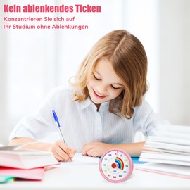 Visual Timer for Children, 60 Minute Rainbow Countdown Timer for Children and Adults with Mute Classroom Desk Tools for Kitchen, Baking, Gym (Pink)