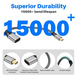 8K1.4 Mini DisplayPort to DisplayPort Cable Adapter, Bi-Directional Mini DP (Male) to DP (Female) Extension Cord Converter Supports 8K@60Hz,4K@144Hz Compatible with MacBook, PC, Monitor, Laptop