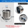 2 bujes de acero inoxidable (3/4"-3/8")