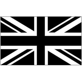 Black Jack Flag Sticker (Union UK Black White)- Sticker Graphic Decal