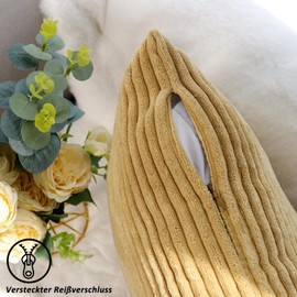 CALIYO Cushion Cover Corduroy Plain Set of 2 Cushion Covers 60 x 60 cm Cushion Covers for Decorative Cushions Sofa Cushion Couch Cushion in Many Colours