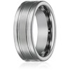 Tungsten Carbide 8 mm Flat Wedding Band Ring Satin Finish