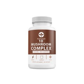 Nutriumph Mushroom Supplement 2500mg - 90 Capsules - 10 Mushroom Master Blend - Lions Mane Reishi Cordyceps Chaga Maitake, Shitake Turkey Tail Mushrooms Supplements Mushroom Complex Capsules