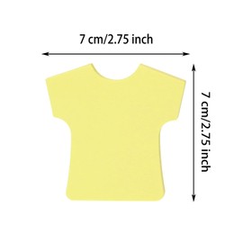 Mini Skater 2 Pack Kraft Paper Sticky Notes Shirt Shape Self-Stick Blank Book Tabs Paper Markers Sticky Notes Pad 100 Sheets Index Sticker (Light Yellow)