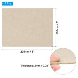 PATIKIL 8x6 Inch Lamp Base Felt, 5Pack 2mm Thickness Rectangle Felt Furniture Pad Soft Adhesive Non-Slip Anti-Scratch Backed Felt for Lamp Furniture DIY Craft, Beige