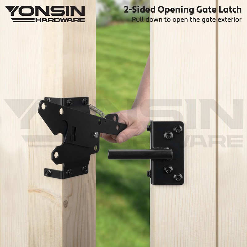 YONSIN Self Locking Gate Latch Heavy Duty for Wooden Fence