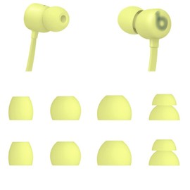 ALXCD Ear Tips Compatible with Beats Flex Earbuds, S/M/L/D 4 Sizes 4 Pairs Soft Silicone Eargels Replacement Earbuds Tips Ear Tips, Compatible with Beats Flex, 4 Pairs (Yuzu Yellow)
