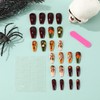 Thanksgiving Press on Nails Medium Ballet Shaped Fall Maple Leaf