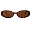 piscm Oval Sunglasses for Women Man Retro 90s Narrow Small