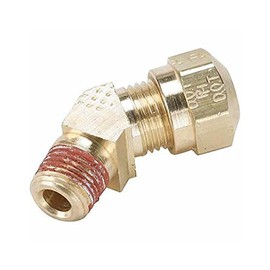 Parker Hannifin VS279NTA-8-6 Brass Air Brake-NTA 45 Degree Elbow Fitting, 1/2" Compression Tube x 3/8" Male Thread