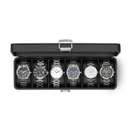 Vlando PU Watch Case, Men Storage Box, Accessory Case, Accessories, Storage, Birthday Gift (Black, 6)