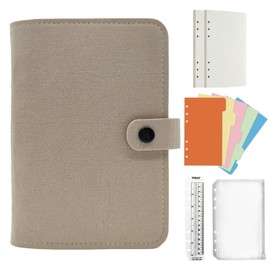 Jalach Felt Ring Binder A5 A6 Refillable A6 A5 Binder with 90 Sheets Paper Dotted Notebook Ring Binder Diary Planner Calendar Organiser for Work School Recipes Travel