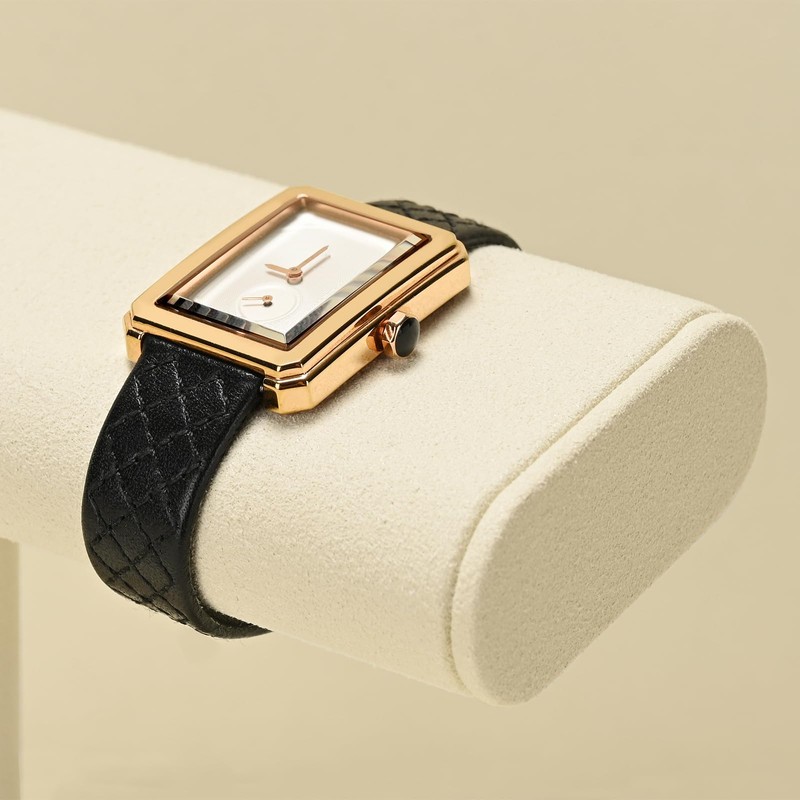 Papten J00301 Watch Stand, For 2 Pieces, Microfiber, Luxury, Stylish,