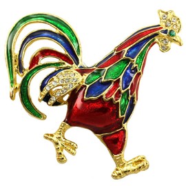 Soulbreezecollection Chicken Brooch Pin Rooster Hen Farm Animal Fashion Jewelry