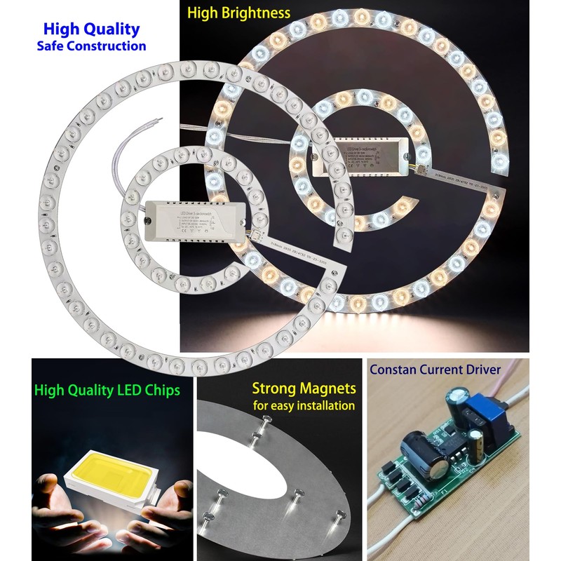 45W LED Close to Ceiling Flush Mount Fan Fandelier Retrofit
