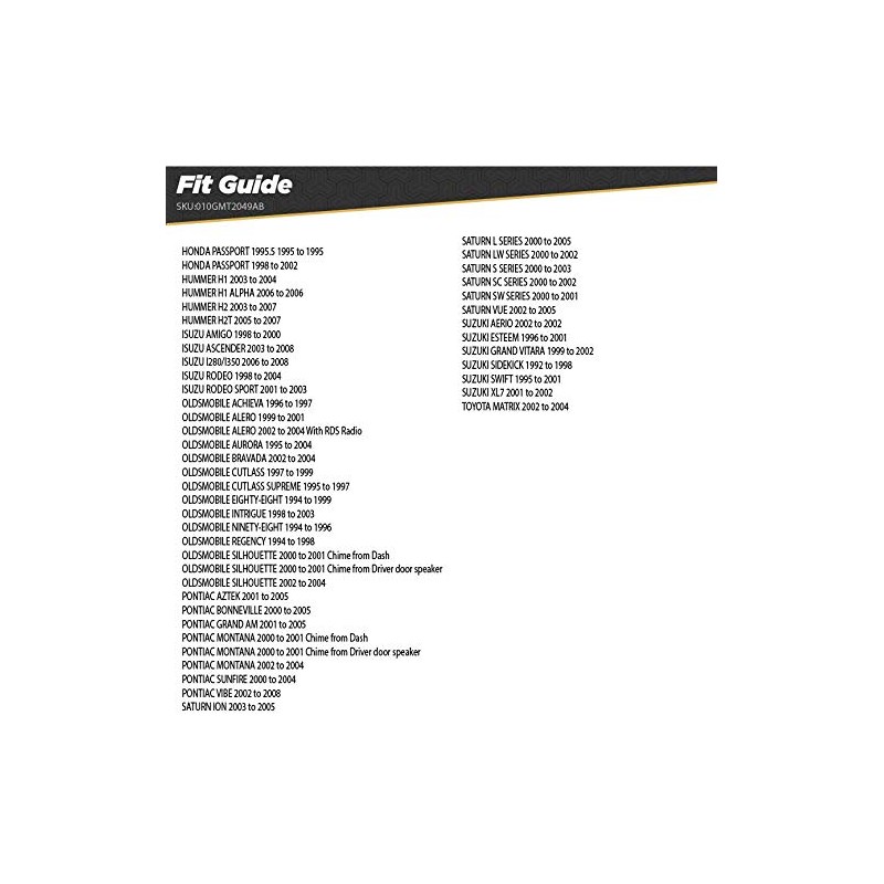 Scosche GMT2049AB Double DIN or Single DIN with Pocket Radio