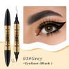 Eyebrow Pencil with 4 Micro Fork Tips, 2-in-1 Liquid Eyeliner,
