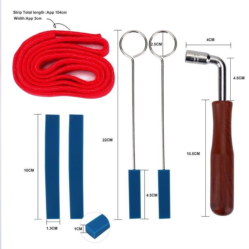 Piano Tuning Set, Professional 6-Piece with Long Dampers, Short Dampers