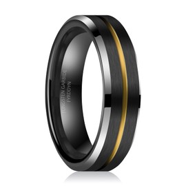 Fyrddyn Mens Wedding Band 6mm 8mm Engraved Blue/Gold/Red C entre Groove Tungsten Rings Comfort Fit Size 5-14