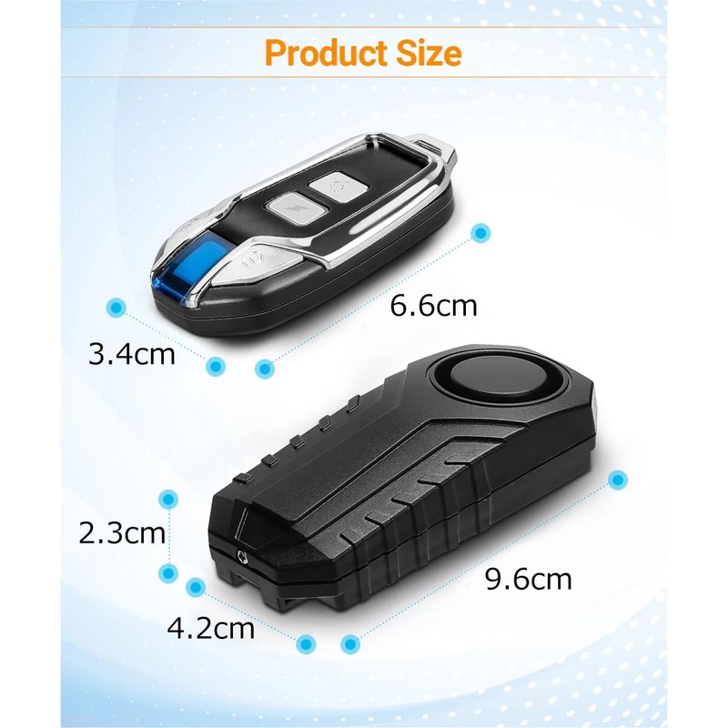 Audiofan, Motorcycle, Security Alarm, Car Security Buzzer, Adjustable Volume, Anti-Theft