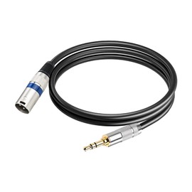 3.5mm Mini Jack to XLR Cable, Mini Jack Aux to XLR Male, 1/8 inch Aux Stereo to XLR Adapter Microphone Cord for Mixing Console, Powered Speakers, Audio Interface, Laptop, Smartphone Tablet (1M)