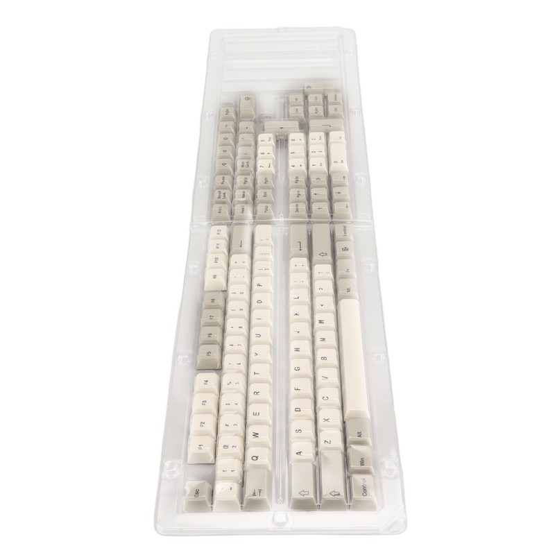 Keyboard Keycaps Retro Grey White 122 Keys PBT Theme Keycap