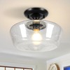 Goosebrite Schoolhouse Style Light Fixture, 12" Black Semi Flush Mount