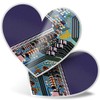 2 x Heart Stickers 7.5 cm - Electronic Circuit Board