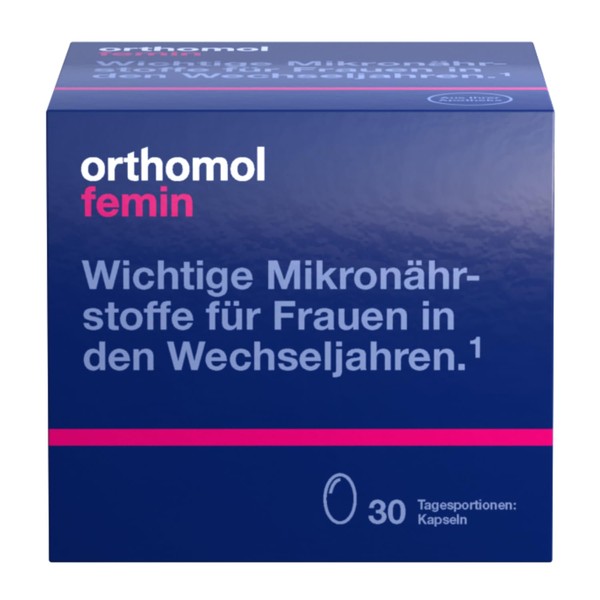 Orthomol Femin - Mikronährstoffe für Frauen in den Wechseljahren - mit Biotin, Selen, Zink, Nachtkerzenöl, Coenzym Q10 - Kapseln à 30 x Tagesportionen