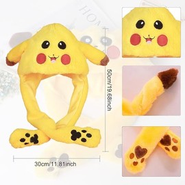 Sunshine smile Hat with Movable Ears, Funny Hat with Ears, Hat Movable Ears, Cute Luminous Rabbit Hat, Movable Ear Rabbit Hat, Rabbit Hat, Santa Claus Plush Hat