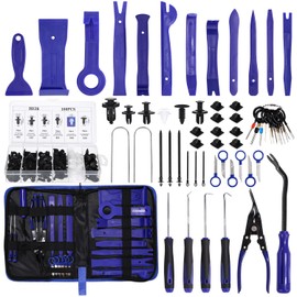 Birshe Birshe 159tlg Auto Demontage Werkzeug, Zierleistenkeile Verkleidungs Werkzeug mit Tragetasche, Entfernen von Car Panel mit Auto Befestigung Clips f1r Armaturenbrett, Montage und Entferner(Blau)