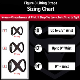 Heavy Duty Lifting Straps for Deadlift - Figure 8 Wrist Straps for Heavy Weight Lifting, Strongman, Powerlifting, Workout and Weightlifting - for Men (10" - Up to 6.5" Wrist Circumference)
