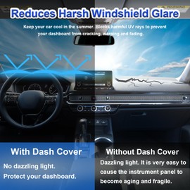 MOHANO Interior Dashboard Cover Custom Compatible with Honda Civic 2022-2023, Dash Cover Mat Nonslip Fit for Honda Civic 2022 2023 Dash Mat Protector Sunshade No Glare-Black