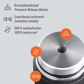 Esbit Sculptor Thermal Food Container, Stainless Steel, BPA-Free, Black, Silver and More, 750 ml and 1000 ml, Food Container for Hot and Cold Food