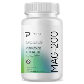 Primetech Nutrition Magnesio Citrato MAG 200, 100 Cáps 200 Mg | Alta Pureza Y Absorción, Combinación De Ácido Cítrico Y Magnesio, Mejora La Digestión