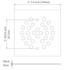 TRUSTMI Square 4-1/4-inch Screw-in Shower Floor Drain Grate Extra Thick SUS 304 Stainless Steel Strainer Replacement, Brushed Nickel