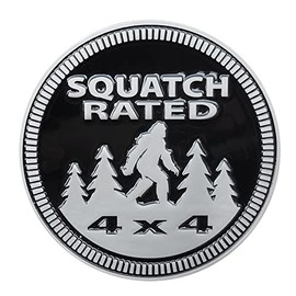 BADGE GLOW Squatch Rated Metal Automotive Badge Specifically Designed for The Jeep Wrangler or Cherokee ~ Stick it Anywhere! (Squatch-Badge)
