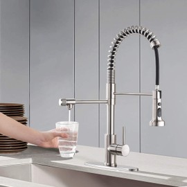 Drinking Water Faucet, Kitchen Faucet, Kitchen Sink Faucet, Water Filtration Faucet, Sink Faucet, Pull-Down Kitchen Faucets, Bar Water Filter Faucet, Brushed Nickel, Stainless Steel, PAKING PB1017