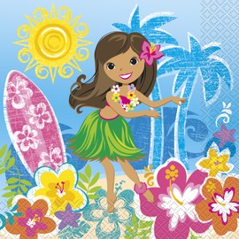 Hula Girl Luau Party-Servietten, 16 Stück