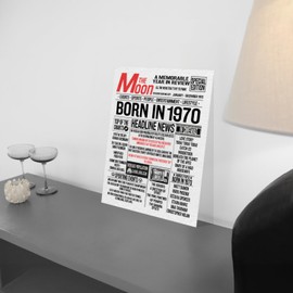 Stuff4 55th Birthday Poster Unframed - Born In 1970 Newspaper - Happy 55th Birthday Gifts for Men Women Vintage Retro Back In 1970, 8x10 Inch Fifty-Five Fifty-Fifth Bday Party Decor Decoration
