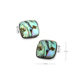 MRCUFF Abalone Square Pair of Cufflinks in a Presentation Gift Box & Polishing Cloth
