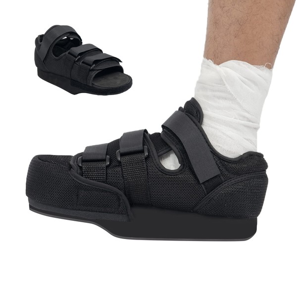 GHORTHOUD Postoperative Shoes for Broken Toe, Forefoot, Off Loading, Closed Toe, Medical Walking Boot, Orthopaedic Foot Bandage for Post Bunion, Hammer Toe, Surgery (M)