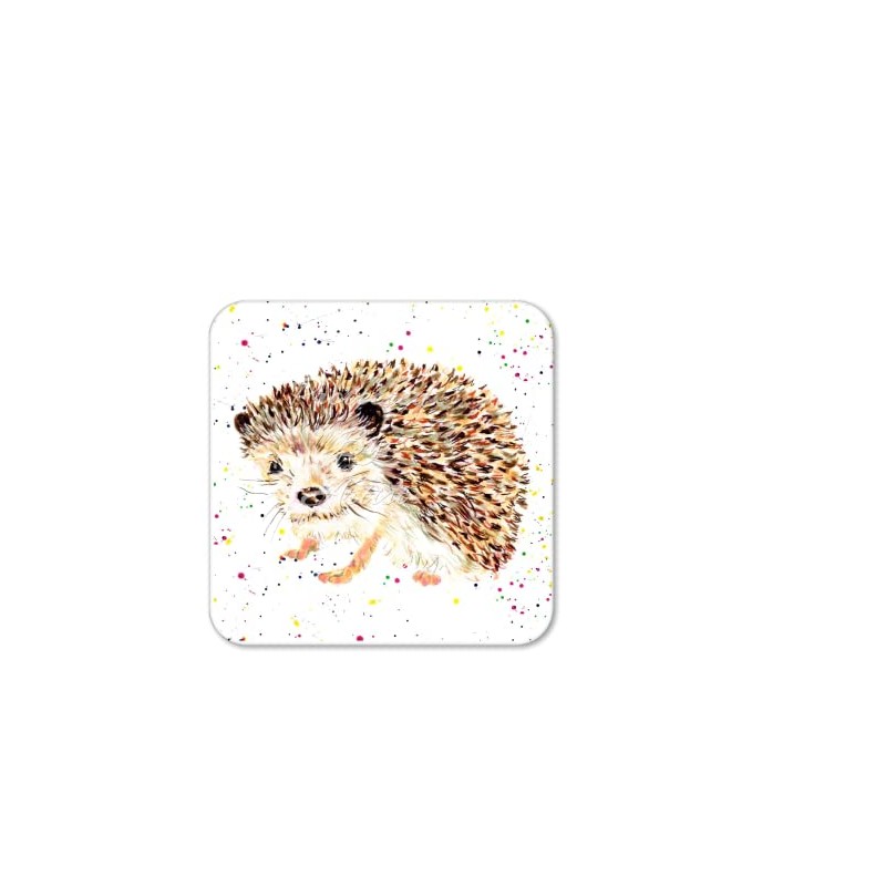 Coaster Hedgehog British Wildlife Hand Painted Animals Coasters Watercolour Art