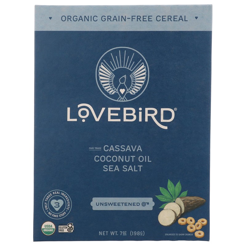 Lovebird Organic Grain Free Unsweetened O'S Cereal, 7 Oz