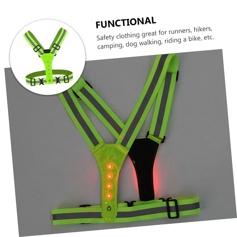 Operitacx LED Reflective Vest Strap for Night Visibility Adjustable Running
